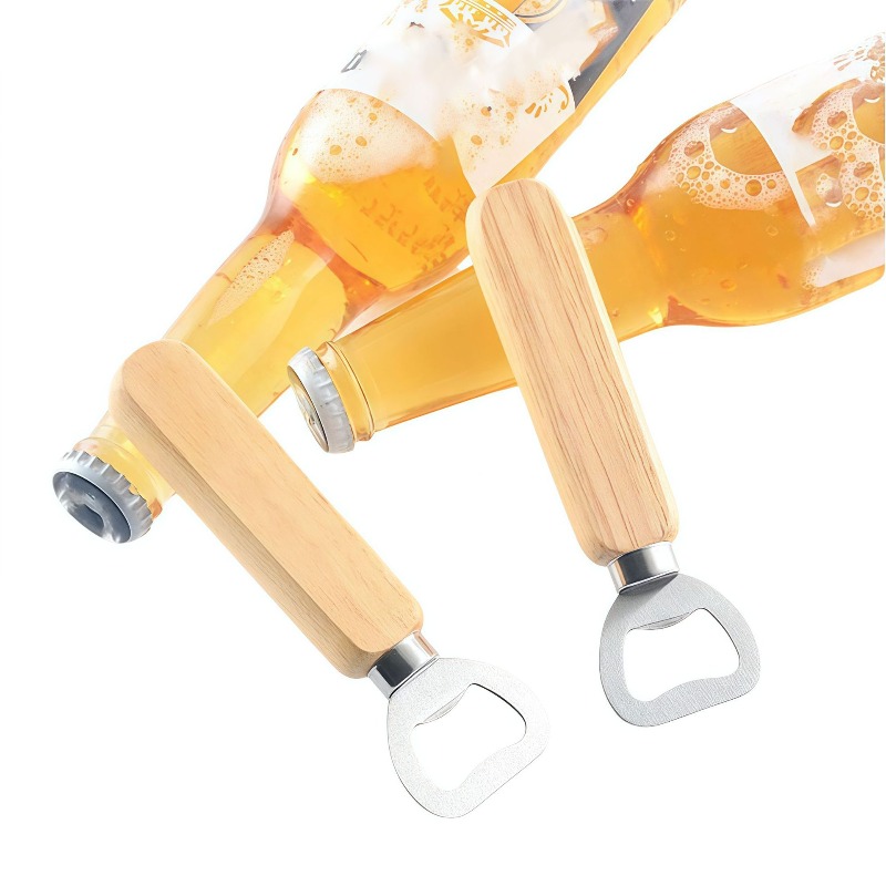 나무 손잡이 와인 및 맥주 병따개, 간편하고 휴대 가능 - Wine Beer Logo 리뷰 및 가격