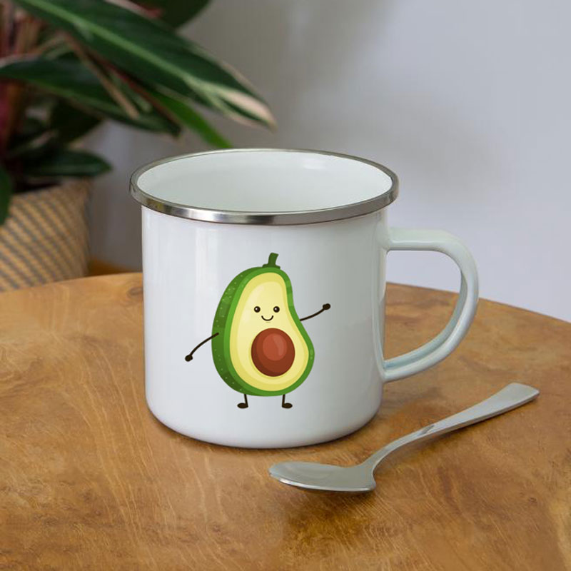 손잡이가 달린 아보카도 프린트 에나멜 커피 머그잔, 와 - Wine Beer Festival 리뷰 및 가격